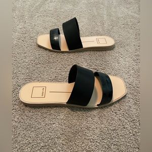Black dolce vita strap flat sandals. Size 8. New without box, never worn